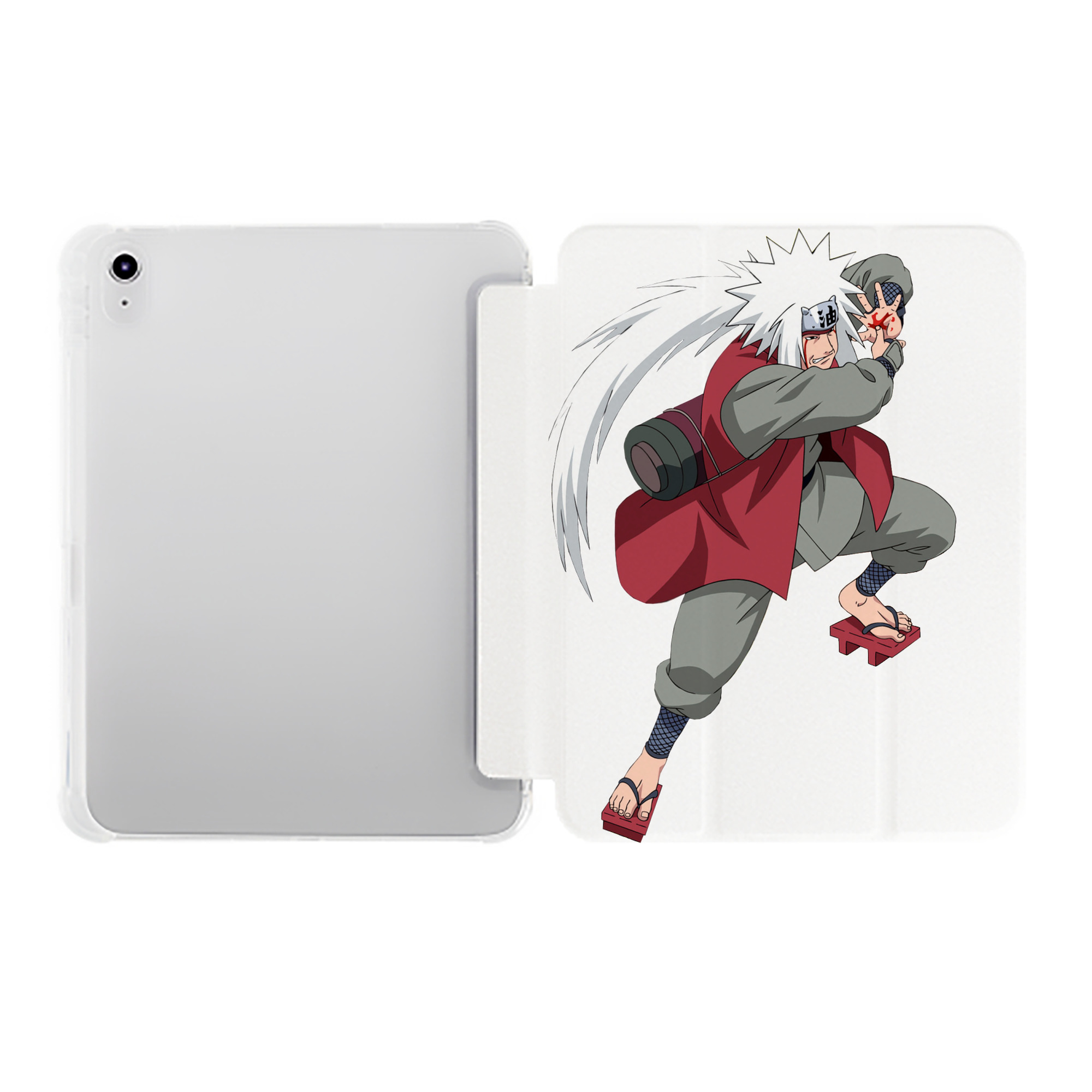 （画像用） NARUTO -ナルト- 自来也（じらいや） Jiraiya IPad ケース ペン収納付き 三つ折りスタンド PUレザー×シリコン 対応機種9.5/10.5/10.9インチ